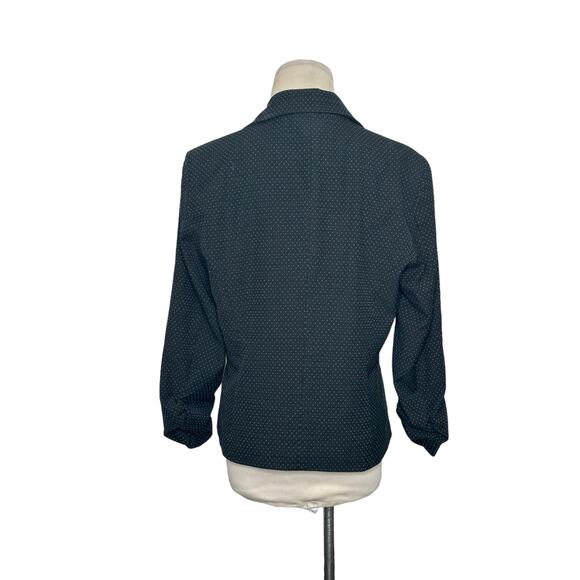 Amanda + Chelsea black white polka dots 3/4 sleeves blazer size 10 - Picture 2 of 11
